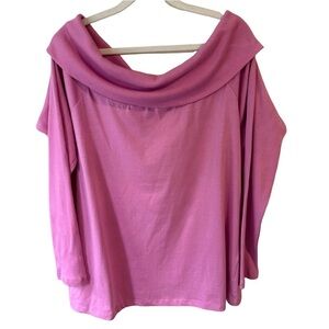 MXM Off the Shoulder Women's Long Sleeve Top - Vibrant Pink Women’s X